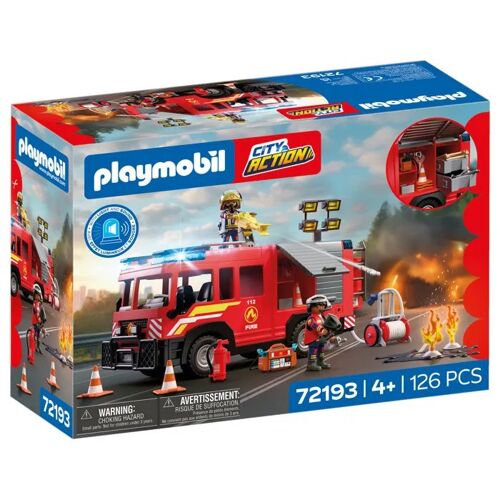 PLAYMOBIL 72193 Camion VSAV de pompiers, City Action les pompiers, 126 pièces, dès 4 ans