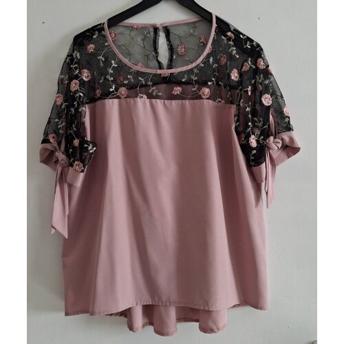 Blouse Shein Avec Le Col Et Les Manches Transparentes Fleuries