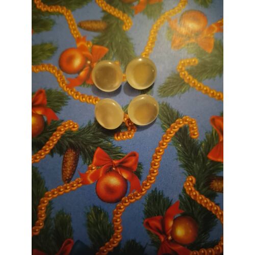 Lot De 4 Boutons Blancs À 1 Trou 1 Cm En Plastique Vintage Années 90.