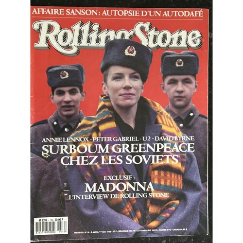 Rolling Stone 1989 16 Madonna Interview Exclusif Annie Lennox Peter Gabriel U2 David Byrne