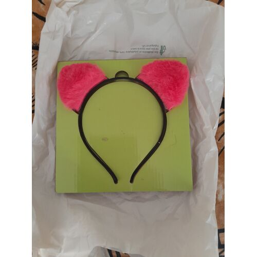 Serre Tête Oreilles Renard Rose Fluo