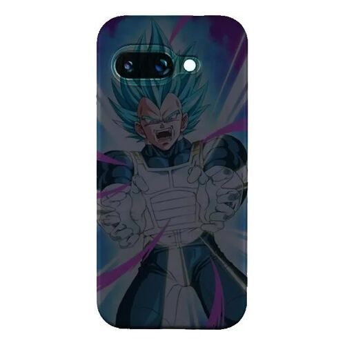 Coque Google Pixel 9a Manga Dragon Ball Super Vegeta SS God Attack - Silicone souple noir - Fabriquée en France
