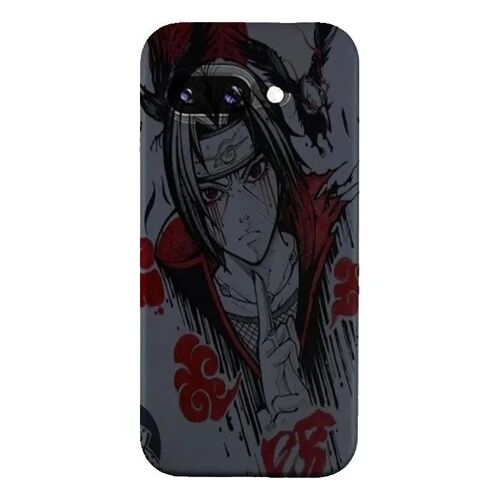 Coque Google Pixel 9a Manga Itachi Blood Eyes Raven Akatsuki - Silicone souple noir - Fabriquée en France