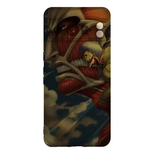 Coque Google Pixel 8 Pro Manga Titan Colossal - Silicone souple noir - Fabriquée en France