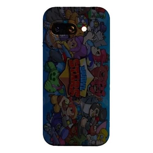 Coque Google Pixel 9a Manga Brawl Stars - Silicone souple noir - Fabriquée en France