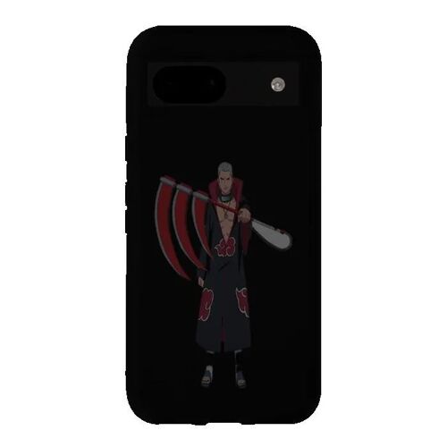 Coque Google Pixel 8a Manga Naruto Hidan - Silicone souple noir - Fabriquée en France