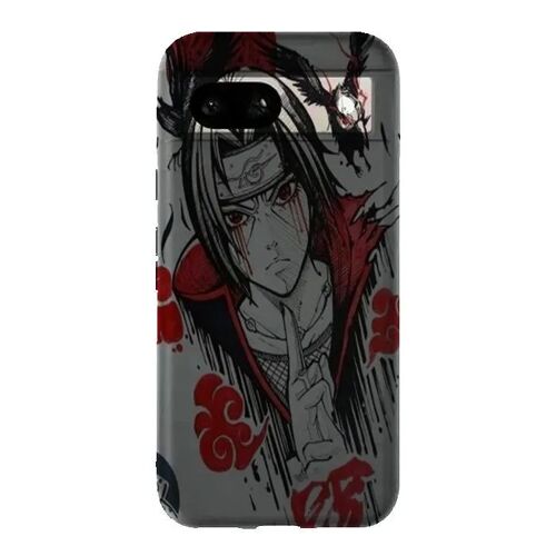 Coque Google Pixel 8a Manga Itachi Blood Eyes Raven Akatsuki - Silicone souple noir - Fabriquée en France