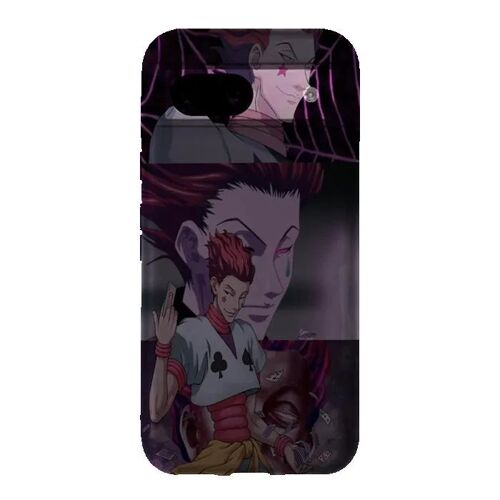 Coque Google Pixel 8a Manga Hisoka Card Hunter X Hunter - Silicone souple noir - Fabriquée en France