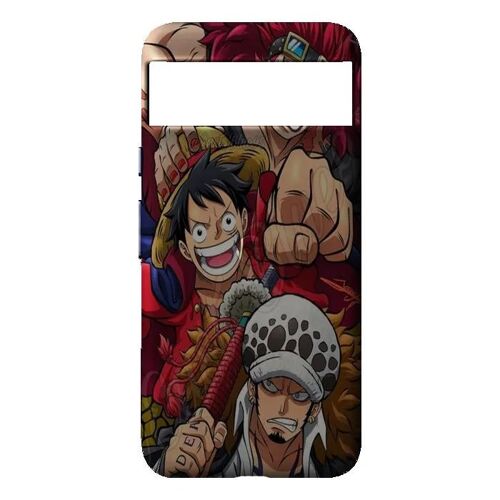 Coque Google Pixel 8 Manga Equipe Paille - Silicone souple noir - Fabriquée en France