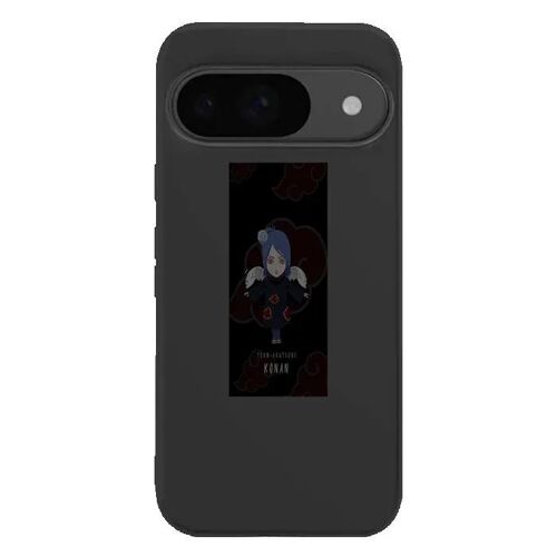 Coque Google Pixel 9 Manga KONAN Akatsuki - Silicone souple noir - Fabriquée en France