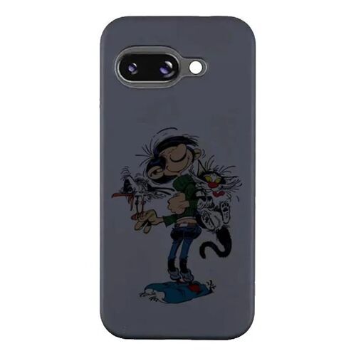 Coque Google Pixel 9a Manga Gomer Goof - Silicone souple noir - Fabriquée en France