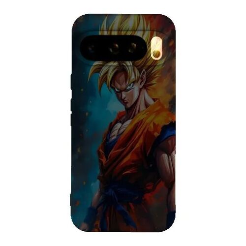Coque Google Pixel 10 Pro Manga Super Saiyan Infini - Silicone souple noir - Fabriquée en France
