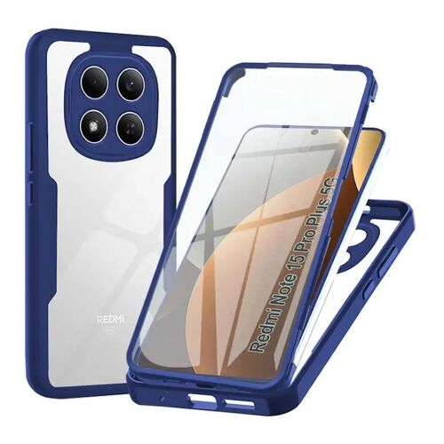 Coque pour Xiaomi Redmi Note 15 Pro+ Plus 5G / Poco M8 Pro 5G - housse etui silicone gel 360 integrale (avant et arrière) - BLEU