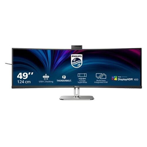 Philips 49B2U6903CH - 6000 Series - écran LED - incurvé - 49" (48.8" visualisable) - 5120 x 1440 SuperWide @ 100 Hz - VA - 500 cd/m² - 3000:1 - DisplayHDR 400 - 4 ms - Thunderbolt 4, 2xHDMI, DisplayPort - haut-parleurs - argent