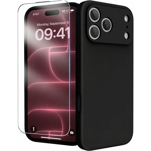 Coque Pour iPhone 18 Pro Silicone Noir + Verre Trempe Little Boutik©