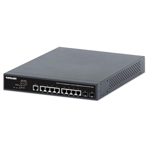 Intellinet - Commutateur - 2+/L3 Lite - Géré - 8 x 10/100/1000 (PoE++) + 2 x Gigabit SFP (liaison montante) - de bureau, Montable sur rack - 4PPoE / PoE++ (242 W)