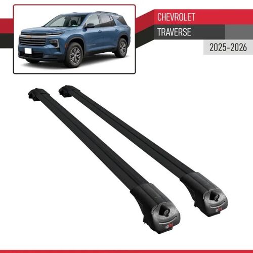 Compatible Avec Chevrolet Traverse 2025-2026 Ace-1 Modèle Barres De Toit Railing Porte-Bagages De Voiture Aluminium Noir 2 Barres