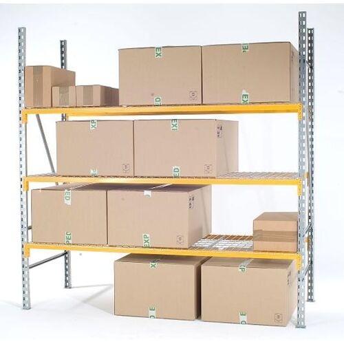 Rayonnage industriel Prorack+ pour cartons - 3 niveaux réglables en acier galvanisé