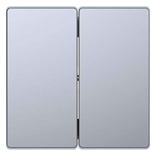 Schneider Electric Bascule pour interrupteur de série, acier inoxydable, System Design, Bouton + interrupteur, Argent