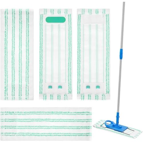 Lot de 4 housses microfibre pour balai Leifheit Profi XL, serpillères de rechange lavables pour sols durs, carrelage et parquet